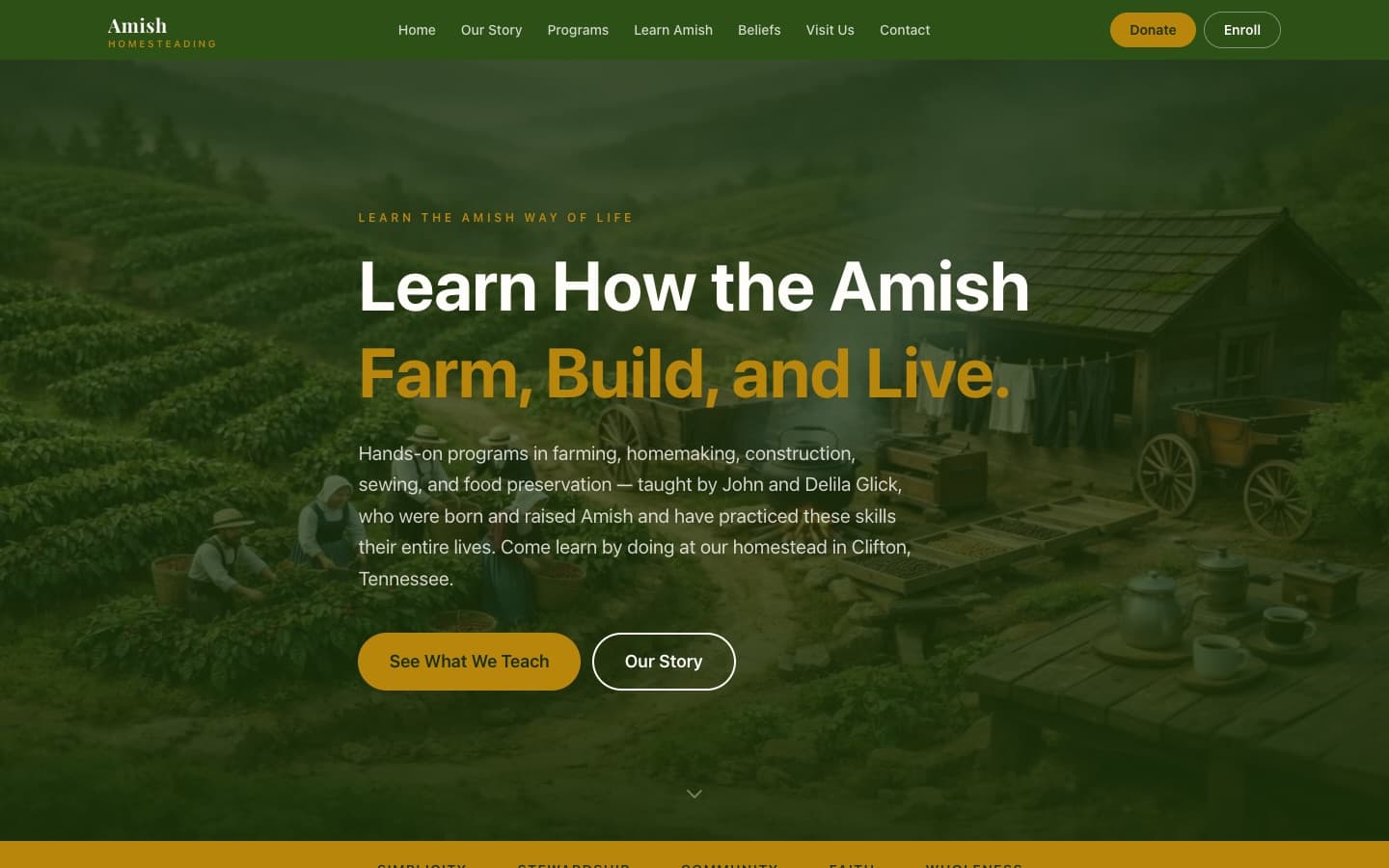 The Amish Homesteading website